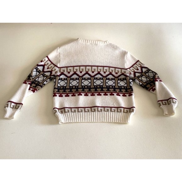 Rob Winter Men's Sweater. Medium. Beige w/ Blue, Gold, Maroon. Acrylic. - Picture 2 of 3